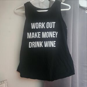 Black Graphic Tank Top